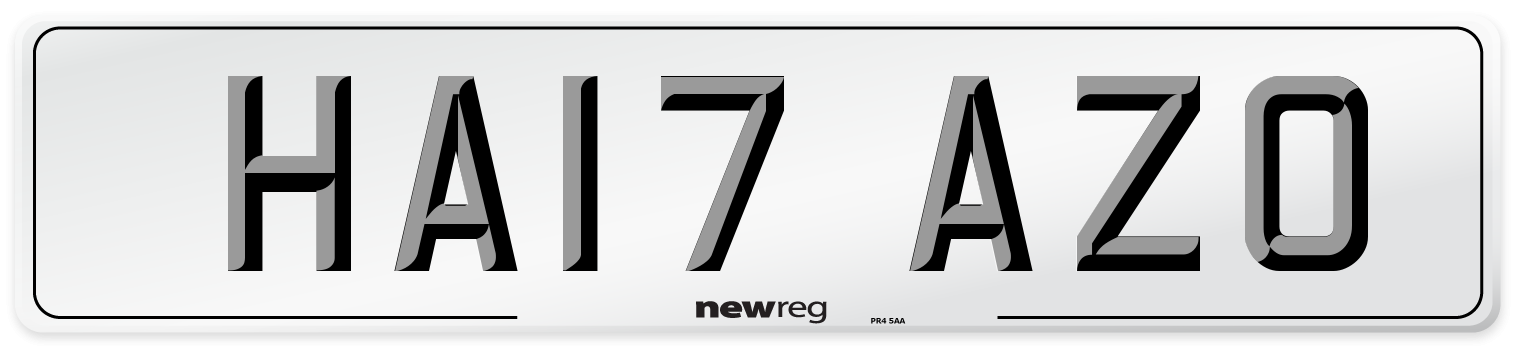 HA17 AZO Number Plate from New Reg